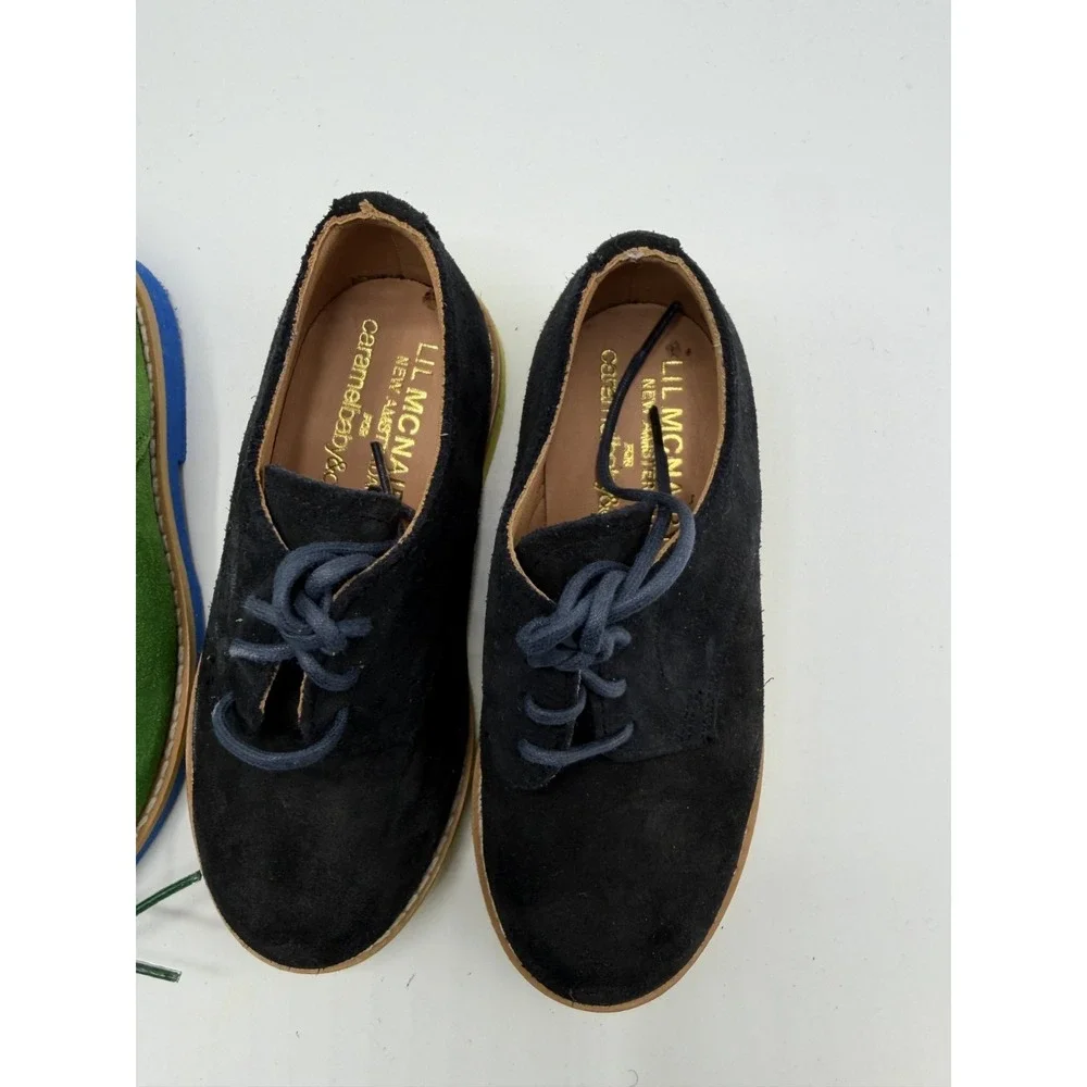 Lil‎ McNairy Caramel Lot 2 Suede Oxford Green Black Toddler Size 7